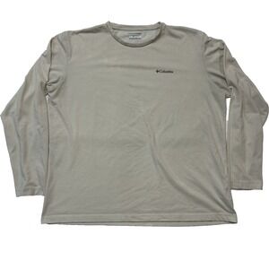 Columbia Omni-Wick Shirt Men's 2XL XXL Beige Breathable Long‎ Sleeve Work *SPOTS